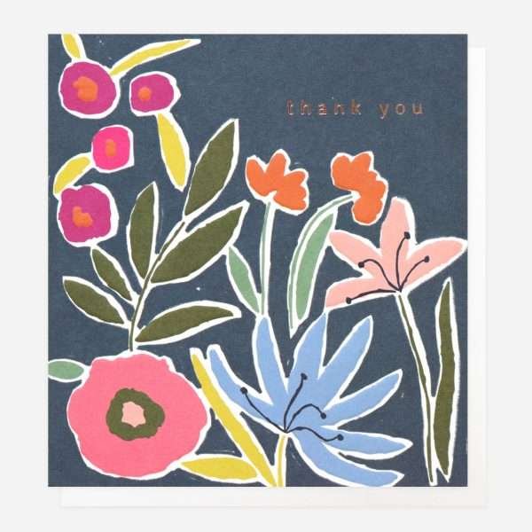 Navy Blue Thank You Card