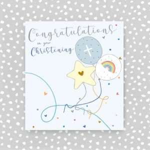 Blue Christening Card
