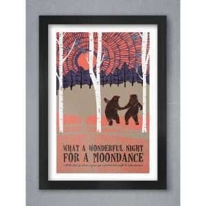 A music print based on the Moondance song lyrics by Van Morrison