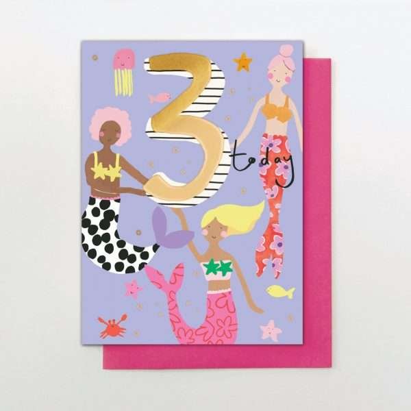 Mermaids Age 3 Card