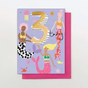 Mermaids Age 3 Card