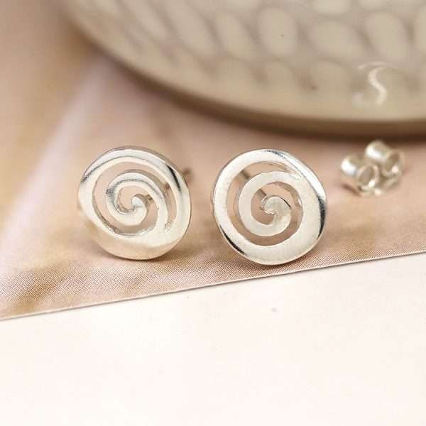 Sterling Silver Spiral Stud Earrings