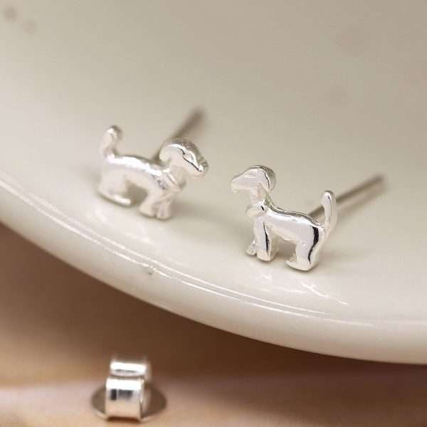 Sterling Silver Dachshund Earrings