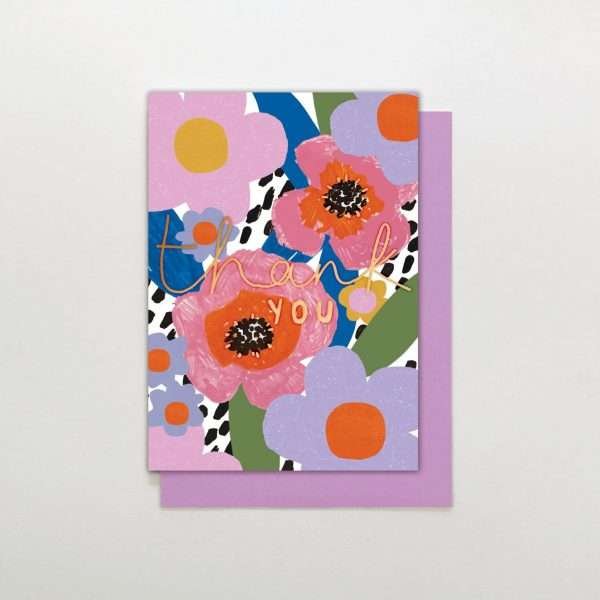 Big Flowers Thank You Card