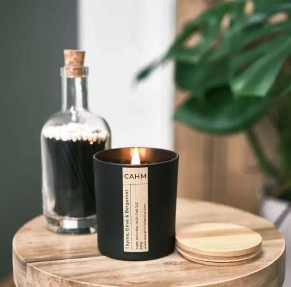 CAHM Luxury Black Glass Soy Wax Candle