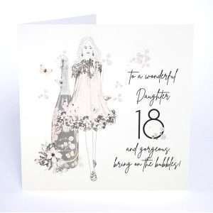 a hand painted 18th birthday card for your daughter