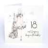 A hand painted 18th birthday card