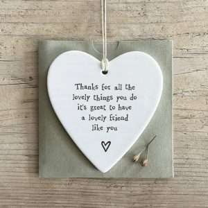 Lovely Friend Porcelain Hanging Heart