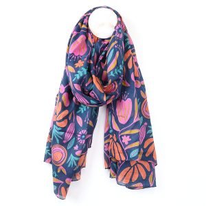 Alternative view of Organic Cotton Navy Blue Mix Scarf