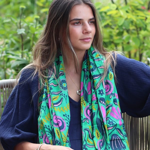 Organic Cotton Green Mix Scarf