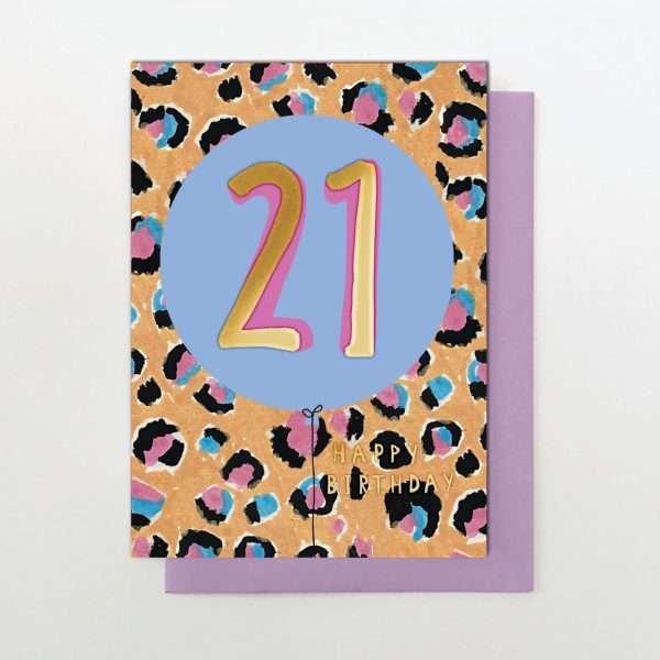 Animal Print 21st Birthday Card