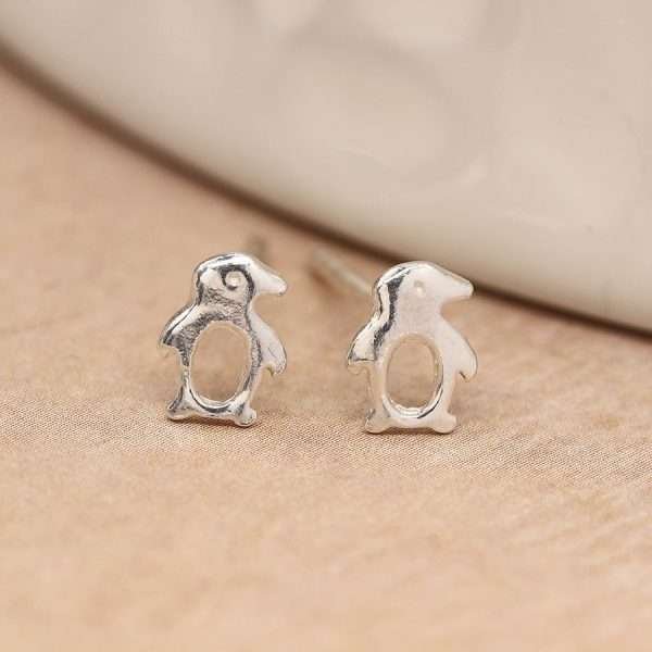 Sterling Silver Penguin Stud Earrings