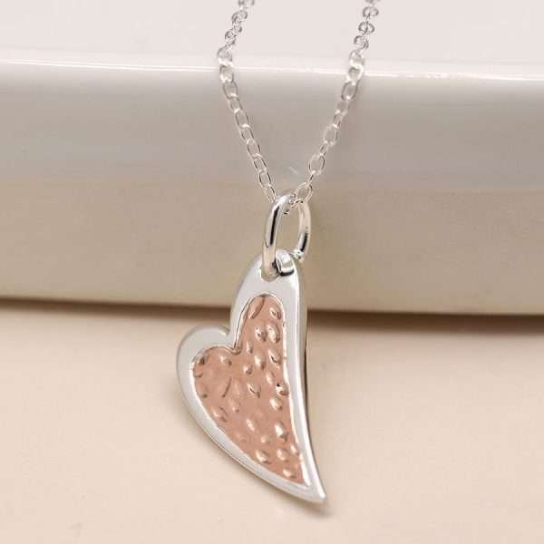 Silver & Rose Gold Heart Necklace