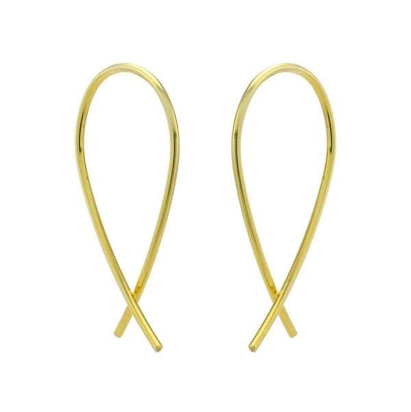 Gold Crossover Earrings