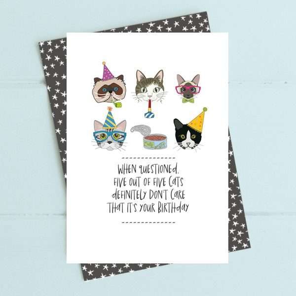 5 out of 5 cats card