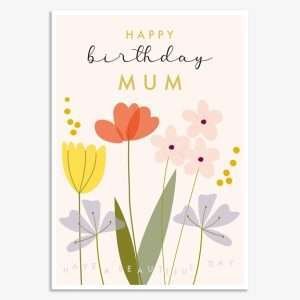 Colourful Flowers Mum Card
