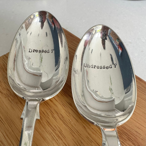 Alternative view of Dressed Undressed Hand Stamped Serving Spoons