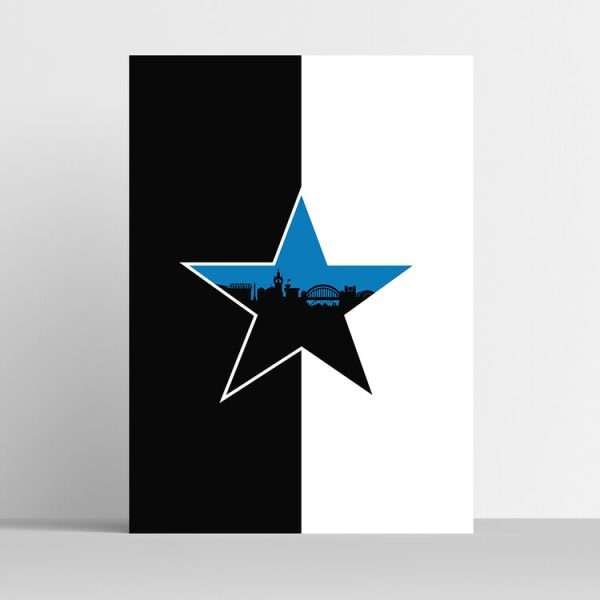 Newcastle Blue Star Print