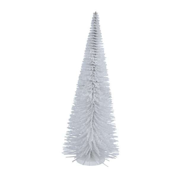 A large white bristle tree Christmas ornament
