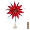 A red paper star christmas tree topper