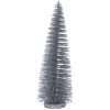 A medium silver bristle tree Christmas ornament