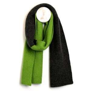 Black and Lime Ribbed Mens Scarf