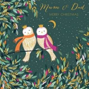 Mum and Dad Owls Christmas Card
