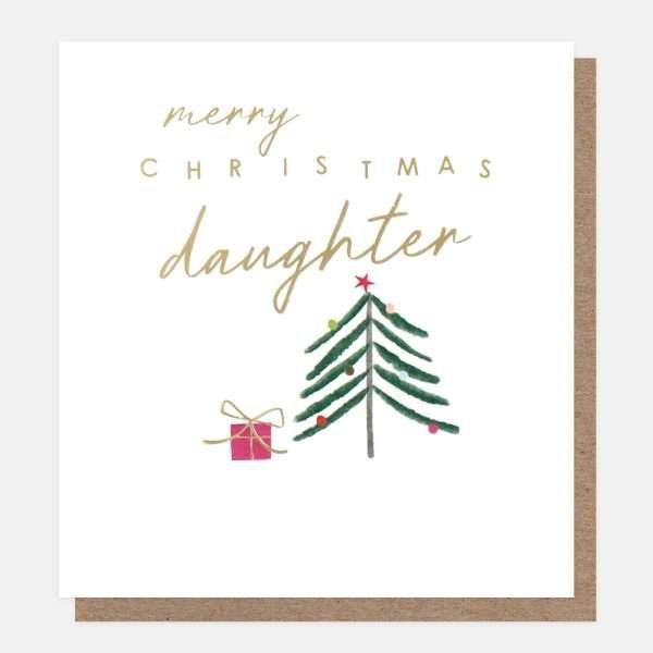 Merry Christmas Daughter Tree With Present Card
