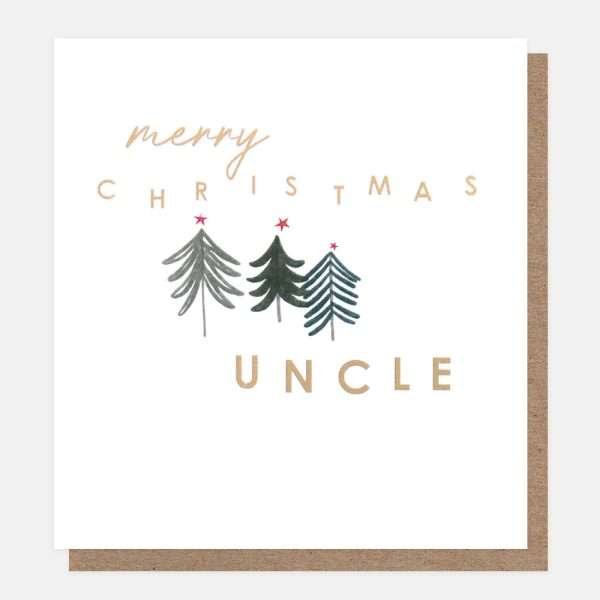 Merry Christmas Uncle Three Trees Card