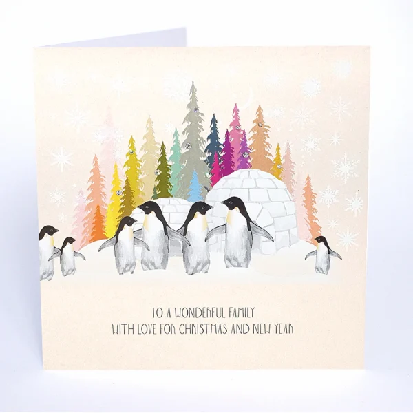 Retro Wonderful Family Christmas Card
