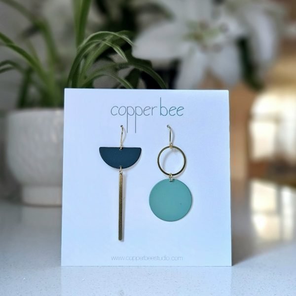 Colour Pop Geometric Mismatched Earrings