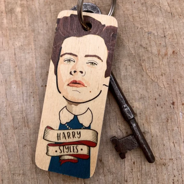 Harry Styles Wooden Key Ring