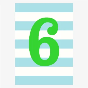Stripy Children's Age 6 Cards