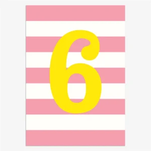 Stripy Children's Yellow Age 6 Card