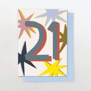 Neon 21st Birthday Card