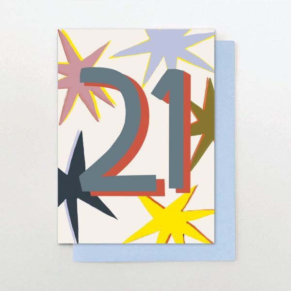 Neon 21st Birthday Card