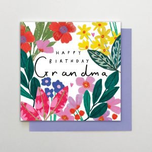 Happy Birthday Grandma Flowers Card