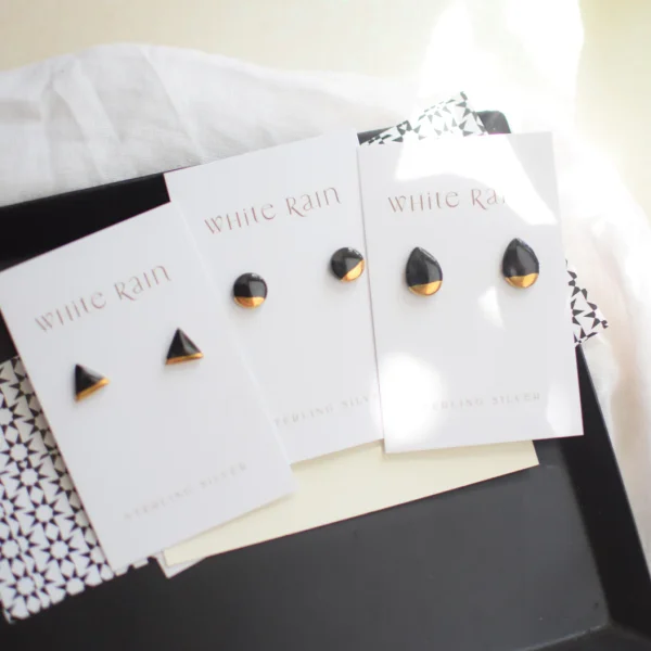 Black Circle Ceramic Studs