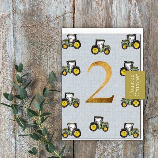 Two Birthday Milestone Tractors Card