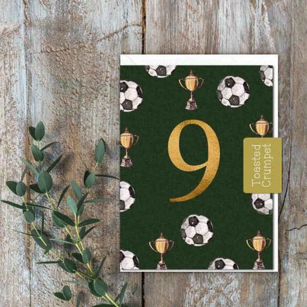 Nine Birthday Milestone Football Card