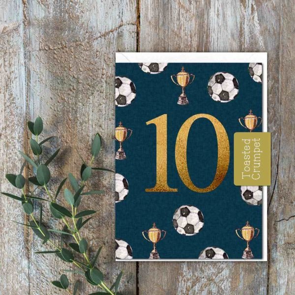 Ten Birthday Milestone Football Card