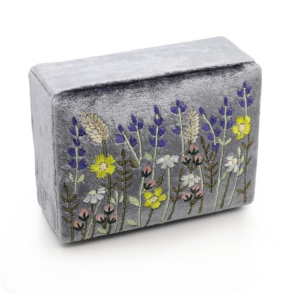 Lavender Meadow Velvet Jewellery Box