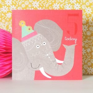 Party Elephant 5 Today Card