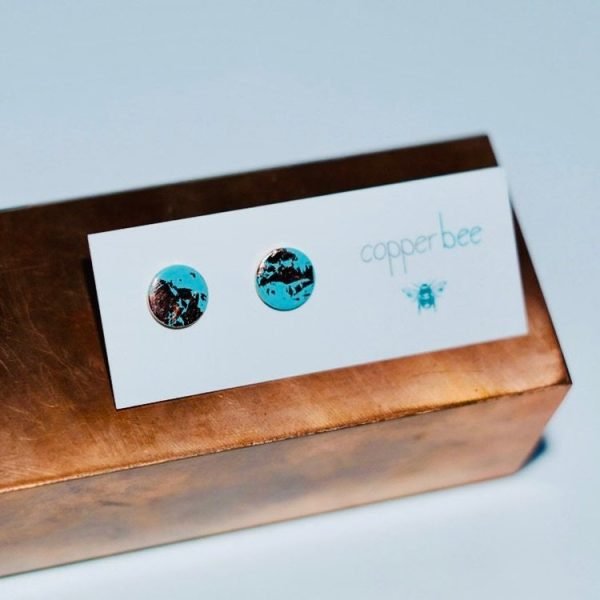 Copper Glow Disc Studs