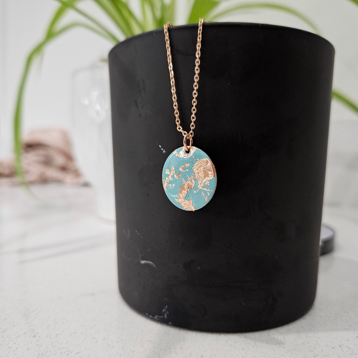 Copper Glow Disc Necklace - Image 2