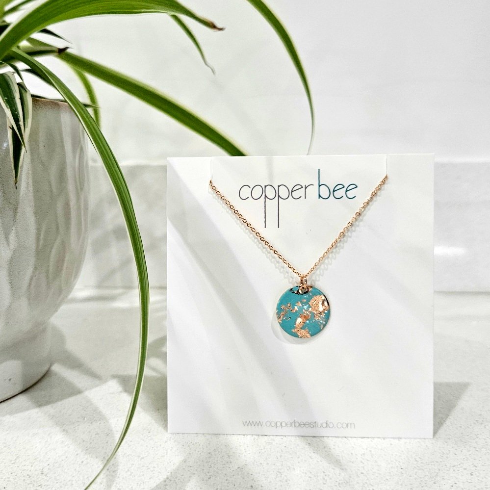 Copper Glow Disc Necklace