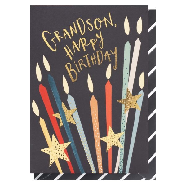 Grandson Birthday Candles Card