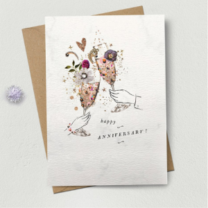 Happy Anniversary Glass Clink Card