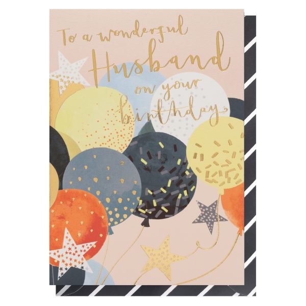 Husband Birthday Balloons Card