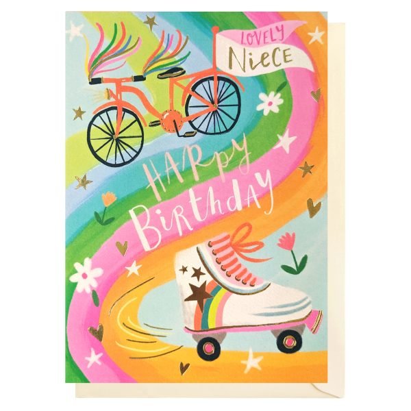 Niece Bike and Skates Birthday Card